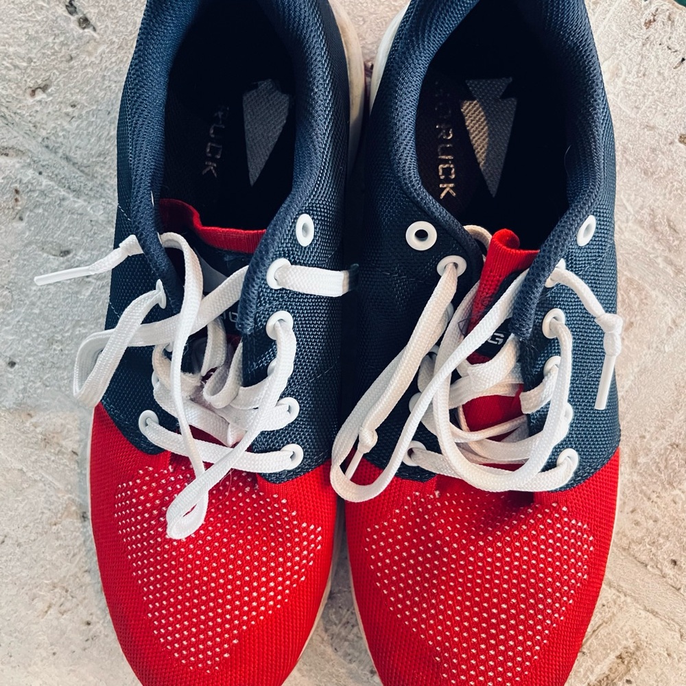 Stylish Red and Blue Sneakers